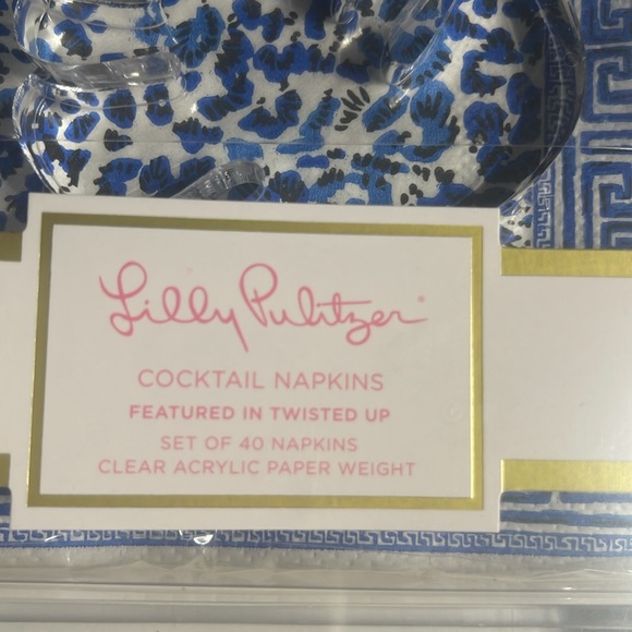 NWT/NIP Lilly Pulitzer Cocktail Napkin Holder Set - Resort White Twisted Up - Picture 8 of 8